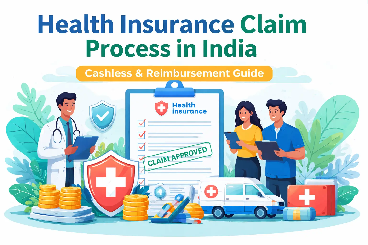 health insurance claim process in India cashless and reimbursement claim steps explained