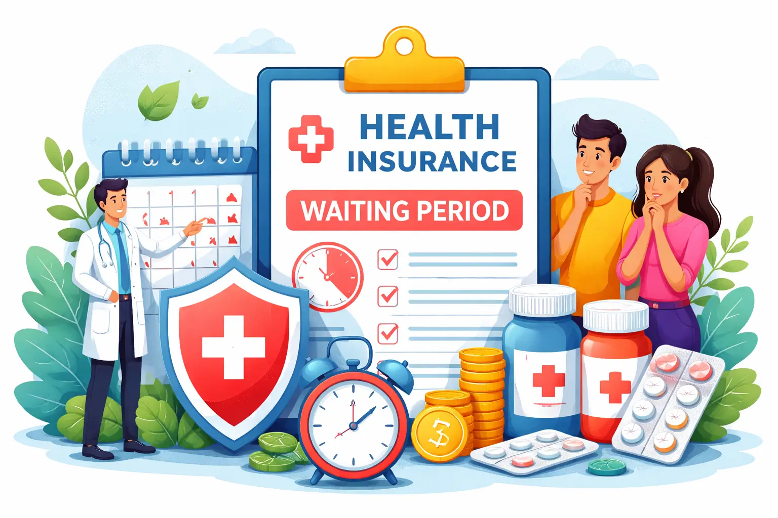 health insurance waiting period india