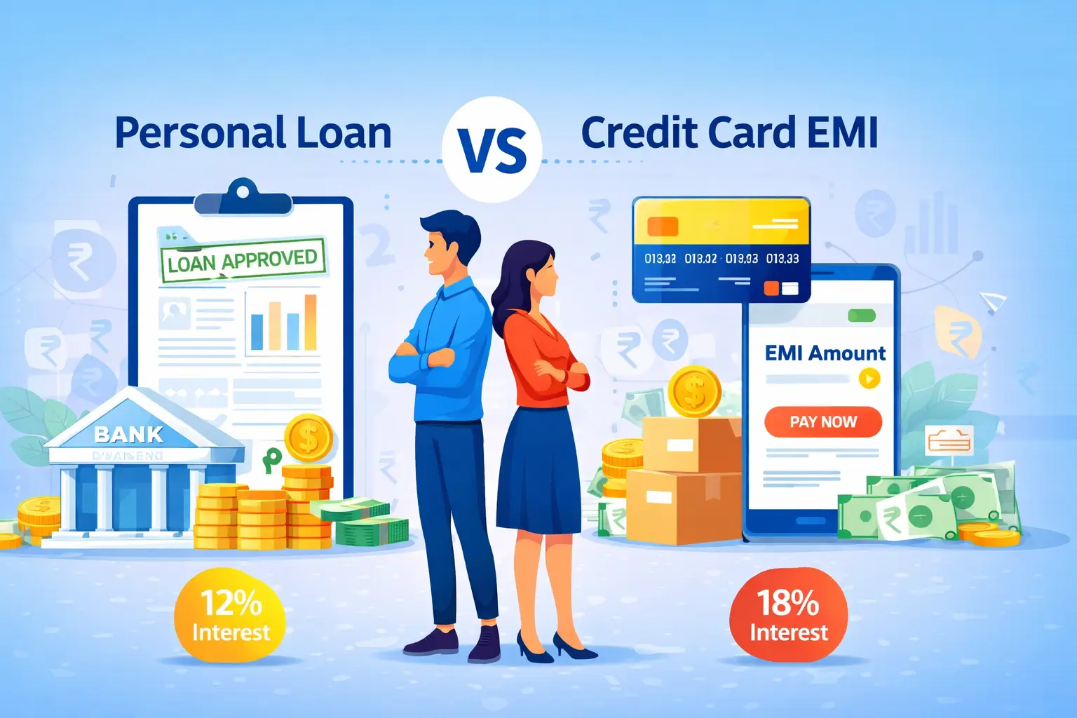 Personal Loan vs Credit Card EMI – Which Is Better in India personal loan vs credit card emi comparison india interest rates and repayment options